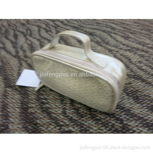 Weave Pattern PU Cosmetic/Lady Bag with Handle